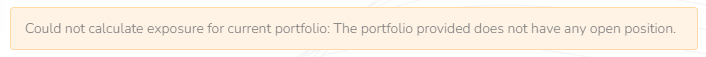MantaWealth warning shown when a portfolio has no open positions